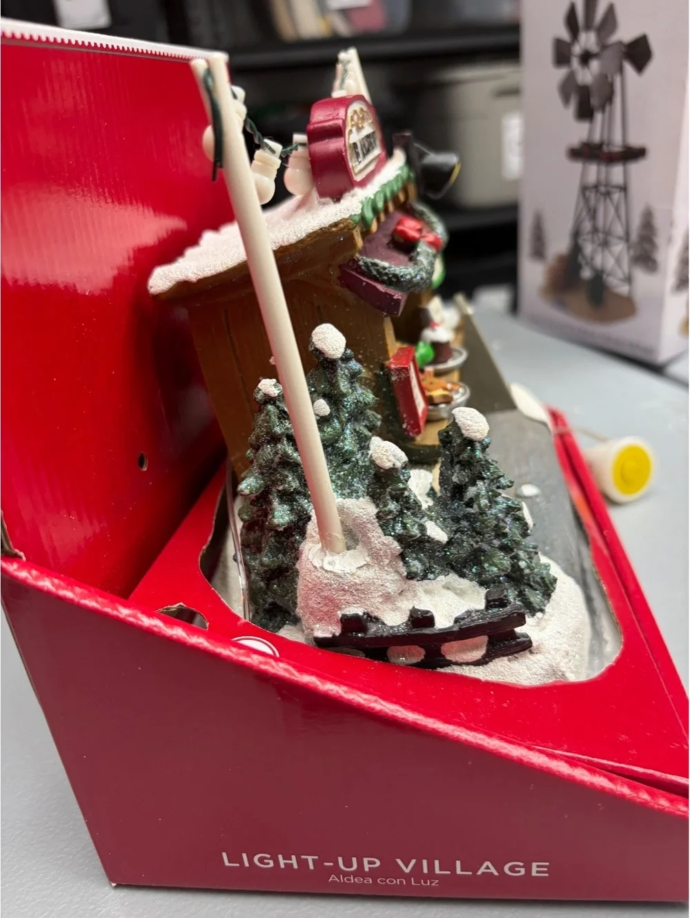 Christmas Village Booth Lighted Bakery String Lights Baked Goodies Bakery